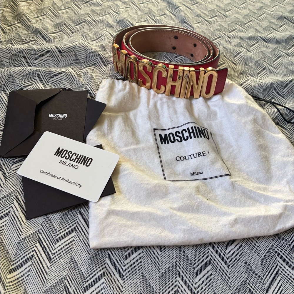 Moschino Men's Bold Red Belt Bag